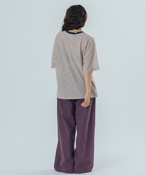 ROSE BUD（ローズバッド）の「DENIM PANTS（デニムパンツ・レディース・バーガンディー/ライトインディゴブルー・S/M）」の3枚目の写真