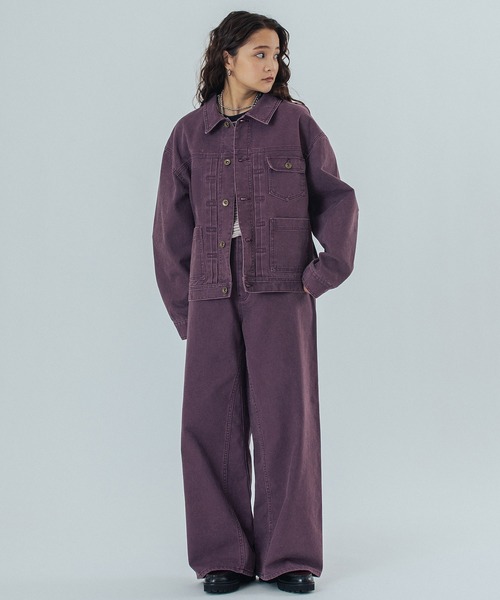 ROSE BUD（ローズバッド）の「DENIM PANTS（デニムパンツ・レディース・バーガンディー/ライトインディゴブルー・S/M）」の5枚目の写真