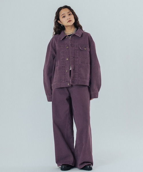 ROSE BUD（ローズバッド）の「DENIM PANTS（デニムパンツ・レディース・バーガンディー/ライトインディゴブルー・S/M）」の6枚目の写真