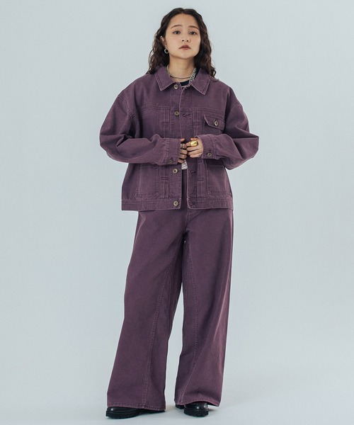 ROSE BUD（ローズバッド）の「DENIM PANTS（デニムパンツ・レディース・バーガンディー/ライトインディゴブルー・S/M）」の7枚目の写真