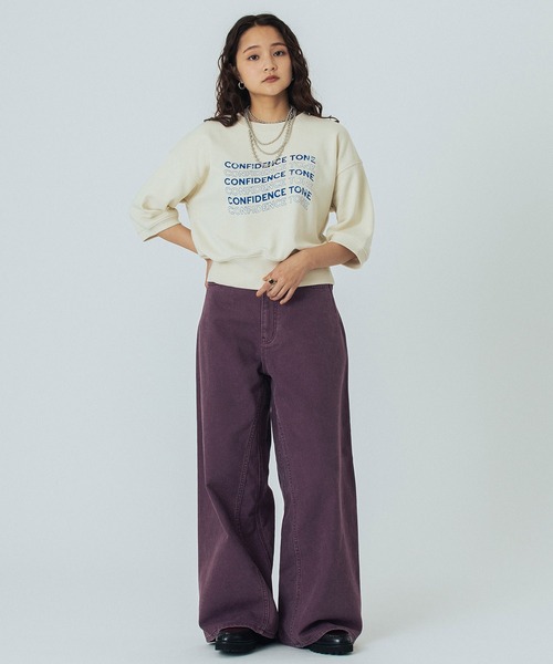 ROSE BUD（ローズバッド）の「DENIM PANTS（デニムパンツ・レディース・バーガンディー/ライトインディゴブルー・S/M）」の11枚目の写真