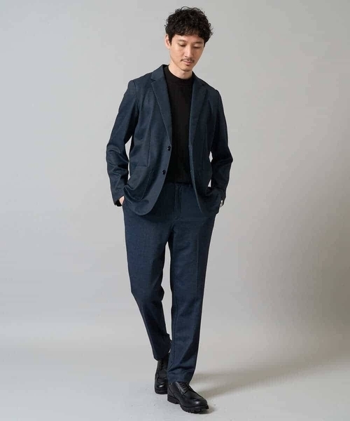 a.v.v（アーヴェヴェ）の「【イージーケア/ストレッチ】メランジポンチテーラードジャケット【洗濯機で洗える】通勤/ビジネス〈ON/OFF SERIES〉（その他アウター・メンズ・ダークグレー/ネイビー・46/48/50）」の5枚目の写真