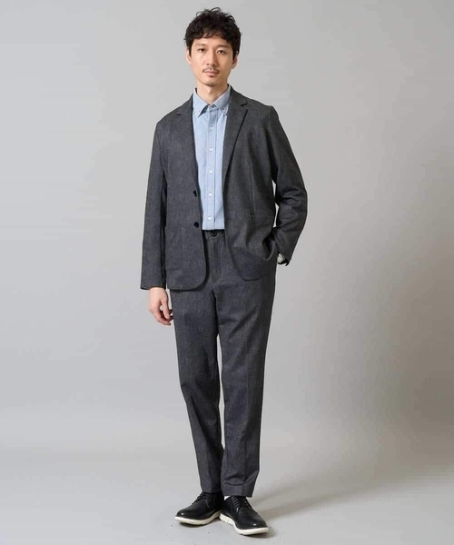 a.v.v（アーヴェヴェ）の「【イージーケア/ストレッチ】メランジポンチテーラードジャケット【洗濯機で洗える】通勤/ビジネス〈ON/OFF SERIES〉（その他アウター・メンズ・ダークグレー/ネイビー・46/48/50）」の13枚目の写真