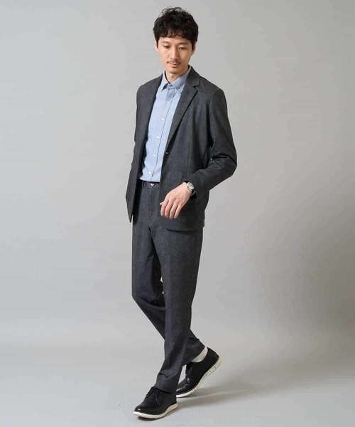 a.v.v（アーヴェヴェ）の「【イージーケア/ストレッチ】メランジポンチテーラードジャケット【洗濯機で洗える】通勤/ビジネス〈ON/OFF SERIES〉（その他アウター・メンズ・ダークグレー/ネイビー・46/48/50）」の16枚目の写真