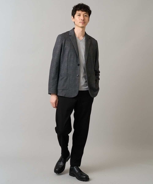 a.v.v（アーヴェヴェ）の「【イージーケア/ストレッチ】メランジポンチテーラードジャケット【洗濯機で洗える】通勤/ビジネス〈ON/OFF SERIES〉（その他アウター・メンズ・ダークグレー/ネイビー・46/48/50）」の18枚目の写真