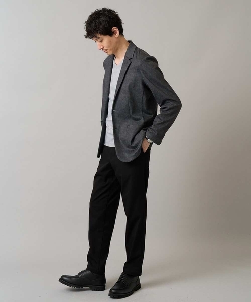 a.v.v（アーヴェヴェ）の「【イージーケア/ストレッチ】メランジポンチテーラードジャケット【洗濯機で洗える】通勤/ビジネス〈ON/OFF SERIES〉（その他アウター・メンズ・ダークグレー/ネイビー・46/48/50）」の19枚目の写真