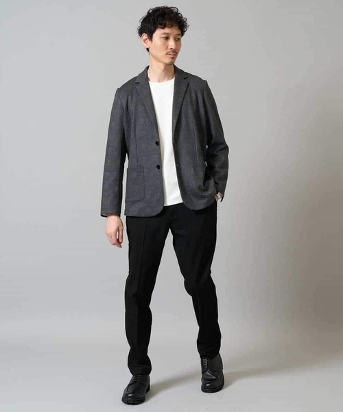 a.v.v（アーヴェヴェ）の「【イージーケア/ストレッチ】メランジポンチテーラードジャケット【洗濯機で洗える】通勤/ビジネス〈ON/OFF SERIES〉（その他アウター・メンズ・ダークグレー/ネイビー・46/48/50）」の22枚目の写真