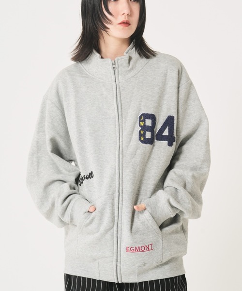 CORISCO（コリスコ）の「裏起毛サガラ刺繍スタンドブルゾン(M1)（ブルゾン・メンズ・杢グレー/オートミール/ネイビー/ブラック・MEDIUM/LARGE/X-LARGE）」の3枚目の写真