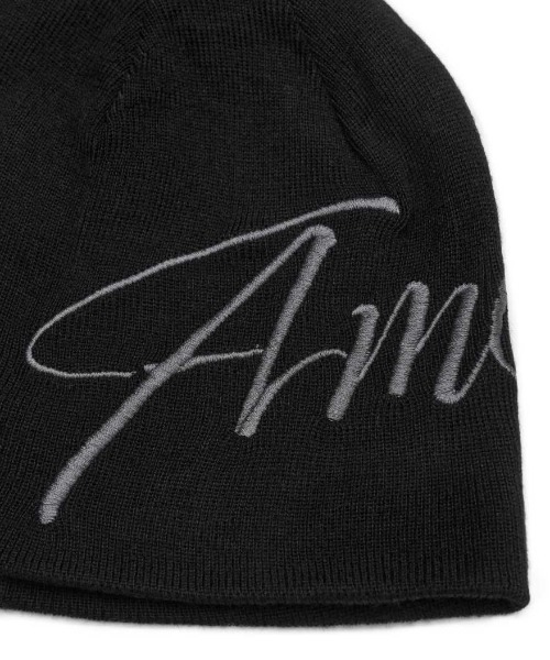 AMESWORLDWIDE（アメスワールドワイド）の「A'GEM/9 × .kom 『AMESWORLDWIDE/アメスワールドワイド』 BIG TYPO BEANIE/ビッグタイポ ビーニー（ニットキャップ/ビーニー・レディース・ブラック・FREE）」の6枚目の写真