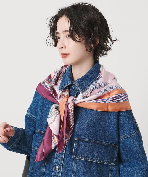 新品未使用！マニプリスカーフ！ manipuri マニプリ スカーフ シルク ダイヤ型 日本製 正規品 : バッグ