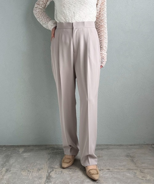 Doux archives（ドゥアルシーヴ）の「【セットアップ対応】ストレッチセンタープレスパンツ（その他パンツ・レディース・ネイビー/グレイッシュベージュ・MEDIUM/LARGE）」の12枚目の写真
