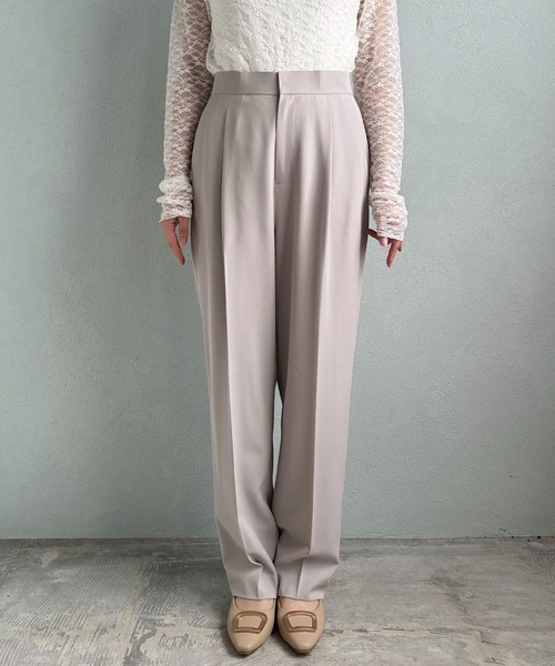 Doux archives（ドゥアルシーヴ）の「【セットアップ対応】ストレッチセンタープレスパンツ（その他パンツ・レディース・ネイビー/グレイッシュベージュ・MEDIUM/LARGE）」の13枚目の写真
