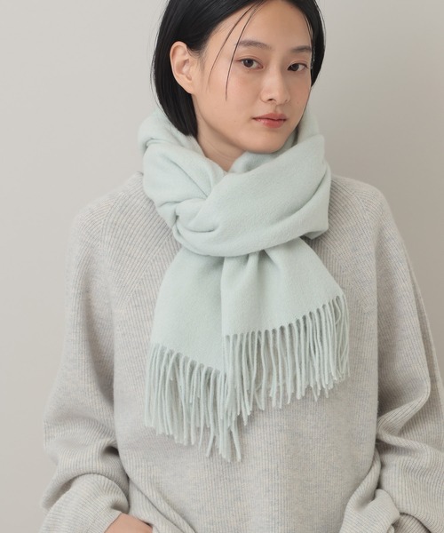 A part by(アパートバイ)の「カシミヤコンウールストール(ストール/ショール・レディース・ライトブルー/グレー/ボルドー/ベージュ・FREE)」の3枚目の写真