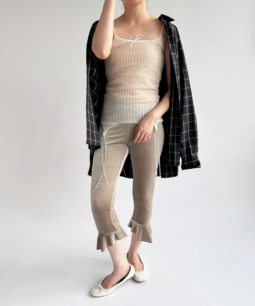 EDIT. FOR LULU(エディットフォールル)の「【SIMONE WILD/シモーネ ワイルド】VELVET VOLANT CAPRI(スラックス・レディース・イエロー・SMALL/MEDIUM)」の7枚目の写真