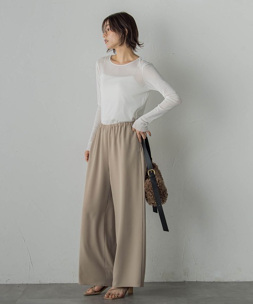 Droite lautreamont（ドロワットロートレアモン）の「強燃2WAYパンツ≪洗濯機で洗える≫（その他パンツ・レディース・ブラック/ベージュ・M）」の22枚目の写真