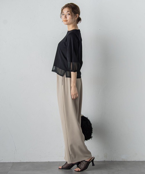 Droite lautreamont（ドロワットロートレアモン）の「強燃2WAYパンツ≪洗濯機で洗える≫（その他パンツ・レディース・ブラック/ベージュ・M）」の10枚目の写真