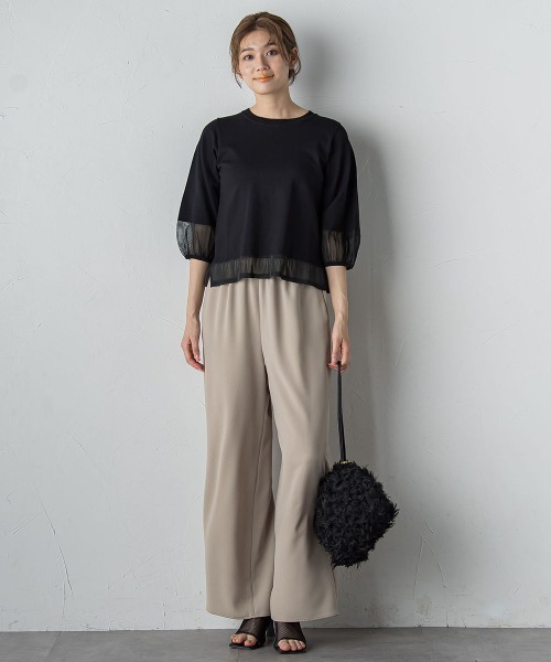 Droite lautreamont（ドロワットロートレアモン）の「強燃2WAYパンツ≪洗濯機で洗える≫（その他パンツ・レディース・ブラック/ベージュ・M）」の8枚目の写真