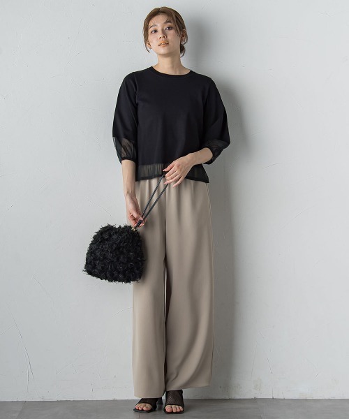 Droite lautreamont（ドロワットロートレアモン）の「強燃2WAYパンツ≪洗濯機で洗える≫（その他パンツ・レディース・ブラック/ベージュ・M）」の9枚目の写真