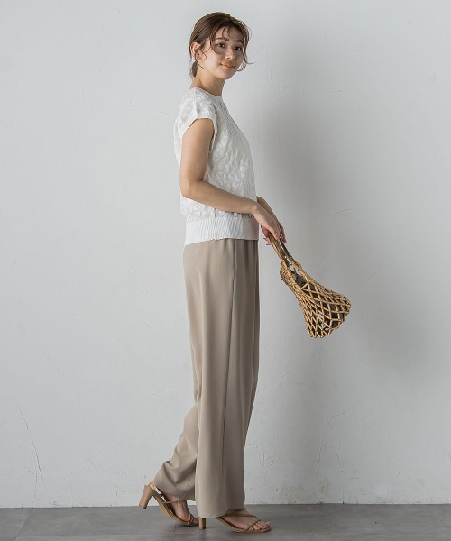 Droite lautreamont（ドロワットロートレアモン）の「強燃2WAYパンツ≪洗濯機で洗える≫（その他パンツ・レディース・ブラック/ベージュ・M）」の17枚目の写真