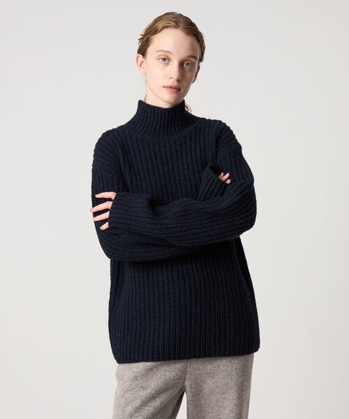 Steven Alan（スティーブンアラン）の「＜Steven Alan＞メランジ ウール タートルネック ニット（ニット/セーター・レディース・モカ/ネイビー・FREE）」の2枚目の写真