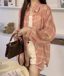 M2SUQARED（エムツースクエア）の「【M2SUQARED/エムツースクエア】チェック柄ゆったりシアーシャツ（シャツ/ブラウス）」