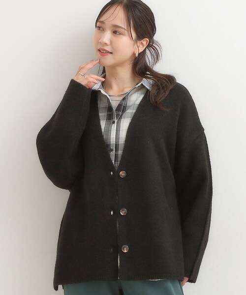 ■美品・未使用■センソユニコ慈雨/羽織.カーディガン.ボレロ/ウールポリエステル セール】【洗濯機可】ふわっと軽く羽織れる オーバーサイズ