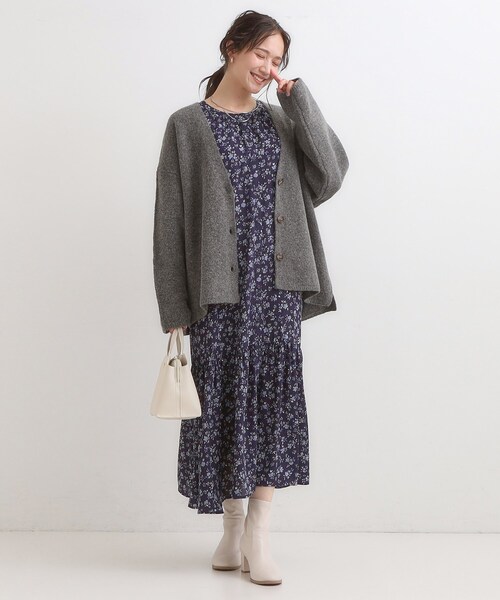 ■美品・未使用■センソユニコ慈雨/羽織.カーディガン.ボレロ/ウールポリエステル セール】【洗濯機可】ふわっと軽く羽織れる オーバーサイズ