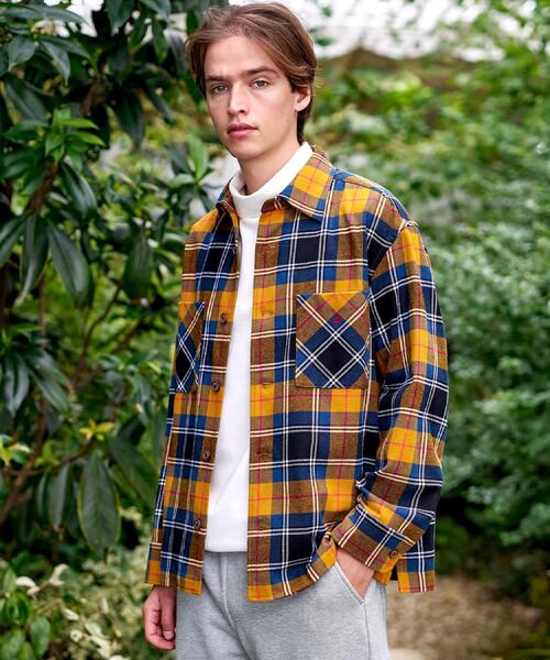 DRESSTERIOR（ドレステリア）の「タータンチェック CPOシャツブルゾン（シャツ/ブラウス・メンズ・イエロー系1/ネイビー系1・90/91/92）」の2枚目の写真