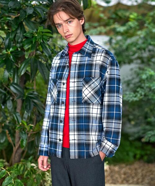 DRESSTERIOR（ドレステリア）の「タータンチェック CPOシャツブルゾン（シャツ/ブラウス・メンズ・イエロー系1/ネイビー系1・90/91/92）」の5枚目の写真