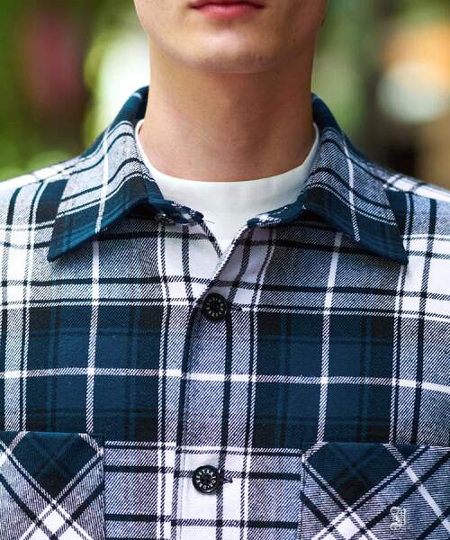 DRESSTERIOR（ドレステリア）の「タータンチェック CPOシャツブルゾン（シャツ/ブラウス・メンズ・イエロー系1/ネイビー系1・90/91/92）」の14枚目の写真