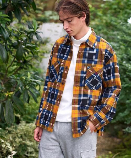DRESSTERIOR（ドレステリア）の「タータンチェック CPOシャツブルゾン（シャツ/ブラウス・メンズ・イエロー系1/ネイビー系1・90/91/92）」の21枚目の写真