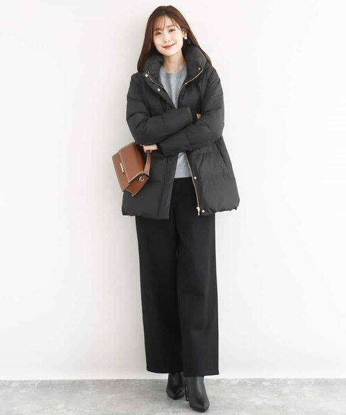 MK MICHEL KLEIN（エムケーミッシェルクラン）の「ベーシックタフタ ミドルダウンコート/撥水加工（ダウンジャケット/コート・レディース・モカ/ブラック/アイボリー・40/38）」の9枚目の写真