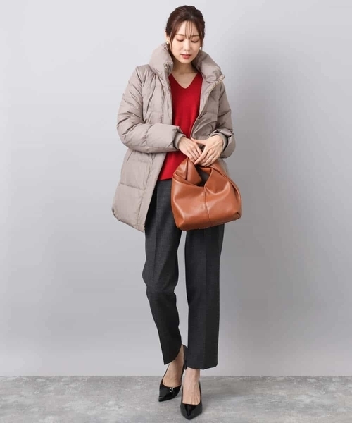 MK MICHEL KLEIN（エムケーミッシェルクラン）の「ベーシックタフタ ミドルダウンコート/撥水加工（ダウンジャケット/コート・レディース・モカ/ブラック/アイボリー・40/38）」の15枚目の写真