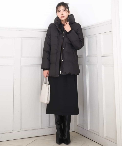 ベーシックタフタ ミドルダウンコート/撥水加工（ダウンジャケット