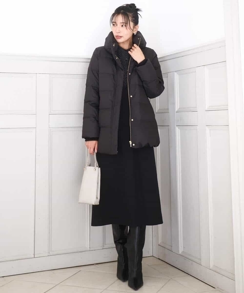 ベーシックタフタ ミドルダウンコート/撥水加工（ダウンジャケット