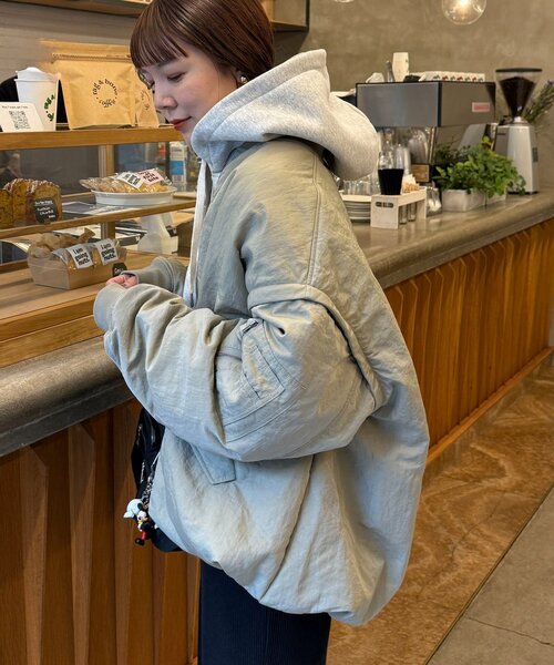 DISCOAT ユニセックス メモリーボンバーブルゾン アイボリー フリーサイズ 新色追加!/WEB限定】メモリーボンバーブルゾン（ブルゾン