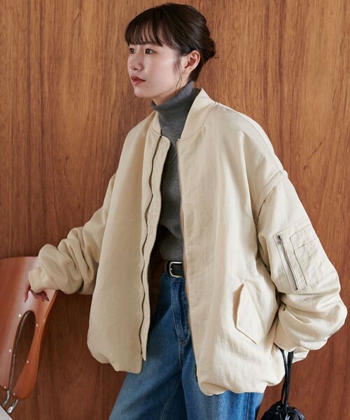 DISCOAT ユニセックス メモリーボンバーブルゾン アイボリー フリーサイズ ユニセックス】デタッチャブル2WAYメモリーボンバージャケット