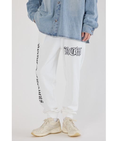 RODEO CROWNS WIDE BOWL（ロデオクラウンズワイドボウル）の「Blackletter パンツ（スウェットパンツ・メンズ・ブラック/ホワイト/杢グレー・LARGE/MEDIUM）」の5枚目の写真