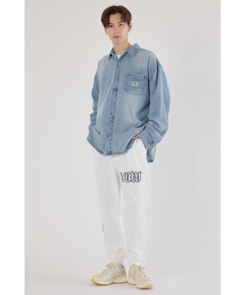 RODEO CROWNS WIDE BOWL（ロデオクラウンズワイドボウル）の「Blackletter パンツ（スウェットパンツ・メンズ・ブラック/ホワイト/杢グレー・LARGE/MEDIUM）」の9枚目の写真