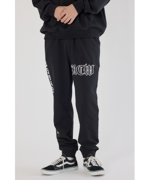 RODEO CROWNS WIDE BOWL（ロデオクラウンズワイドボウル）の「Blackletter パンツ（スウェットパンツ・メンズ・ブラック/ホワイト/杢グレー・LARGE/MEDIUM）」の12枚目の写真