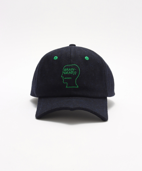 BRAIN DEAD(ブレインデット)の「BRAIN DEAD / ブレインデッド BATWING LOGOHEAD FLANNEL HAT2(キャップ・メンズ・ネイビー・FREE)」の2枚目の写真