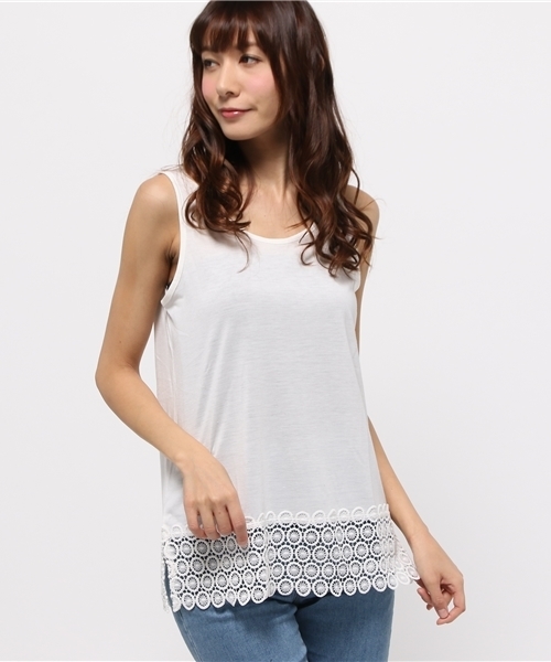 OUTLET（アウトレット）の「【Discoat Parisien】前後リバレースタンクA/S（Tシャツ/カットソー・レディース・オフホワイト・MEDIUM）」の5枚目の写真