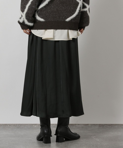 LAKOLE（ラコレ）の「ギャザーロングスカート / 602340（スカート・レディース・ブラウン/ブラック/スカイブルー・FREE）」の4枚目の写真
