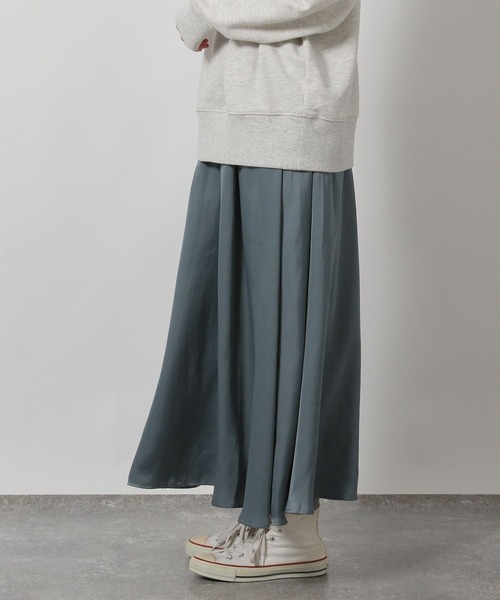 LAKOLE（ラコレ）の「ギャザーロングスカート / 602340（スカート・レディース・ブラウン/ブラック/スカイブルー・FREE）」の7枚目の写真