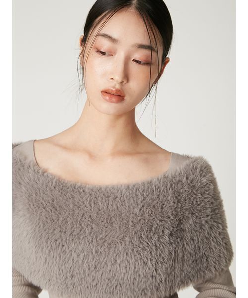 セール】ファーケープニット（ニット/セーター）｜FRAY I.D（フレイ