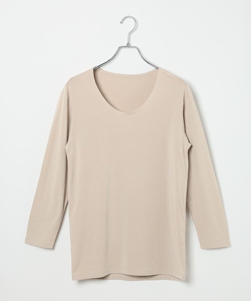 GLOBAL WORK(グローバルワーク)の「Fffit エフィット/やわらかストレッチ温度調節Tシャツ/長袖/598070(Tシャツ/カットソー・メンズ・ライトベージュ/ブラック/ホワイト・X-LARGE/MEDIUM/SMALL/LARGE)」の3枚目の写真