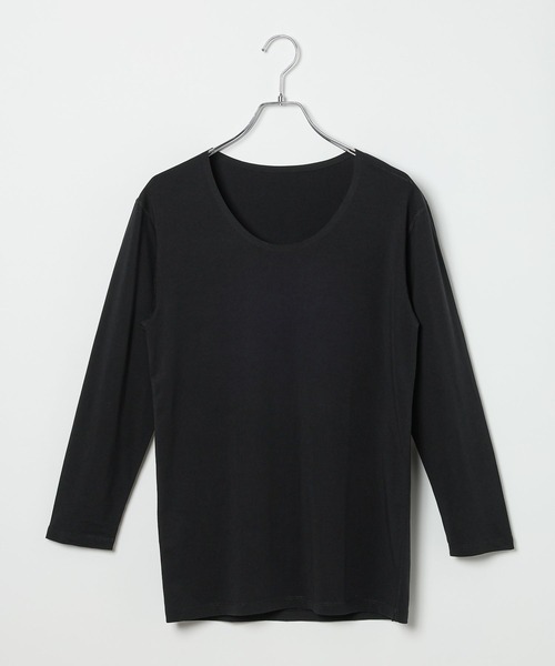 GLOBAL WORK(グローバルワーク)の「Fffit エフィット/やわらかストレッチ温度調節Tシャツ/長袖/598070(Tシャツ/カットソー・メンズ・ライトベージュ/ブラック/ホワイト・X-LARGE/MEDIUM/SMALL/LARGE)」の2枚目の写真