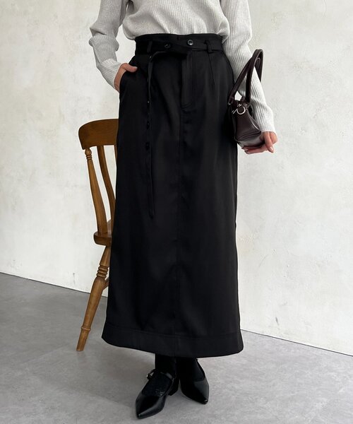 Chez toi（シェトワ）の「ベルト見えスカート（スカート・レディース・ブラウン/グリーン/ブラック・FREE）」の5枚目の写真