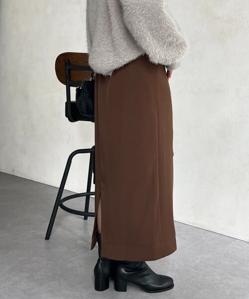 Chez toi（シェトワ）の「ベルト見えスカート（スカート・レディース・ブラウン/グリーン/ブラック・FREE）」の14枚目の写真