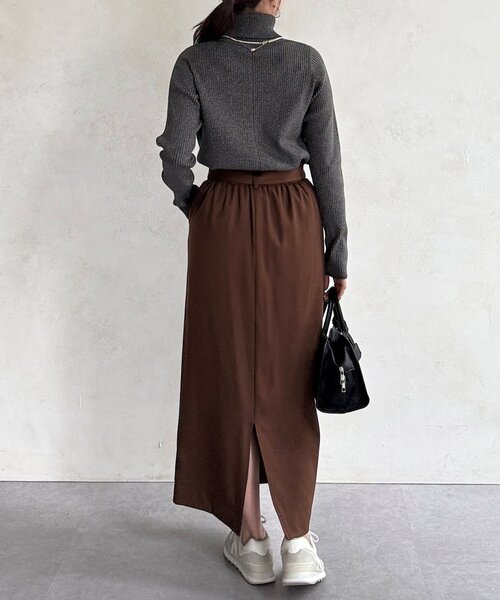 Chez toi（シェトワ）の「ベルト見えスカート（スカート・レディース・ブラウン/グリーン/ブラック・FREE）」の22枚目の写真